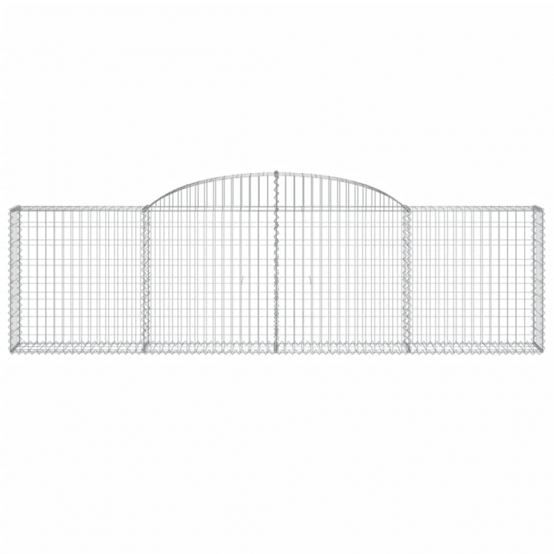 Gabionen mit Hochbogen 10 Stk. 300x30x80/100cm Verzinktes Eisen
