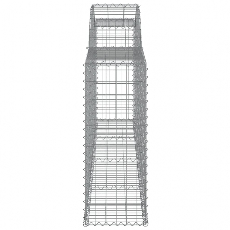 Gabionen mit Hochbogen 11 Stk. 300x30x80/100cm Verzinktes Eisen