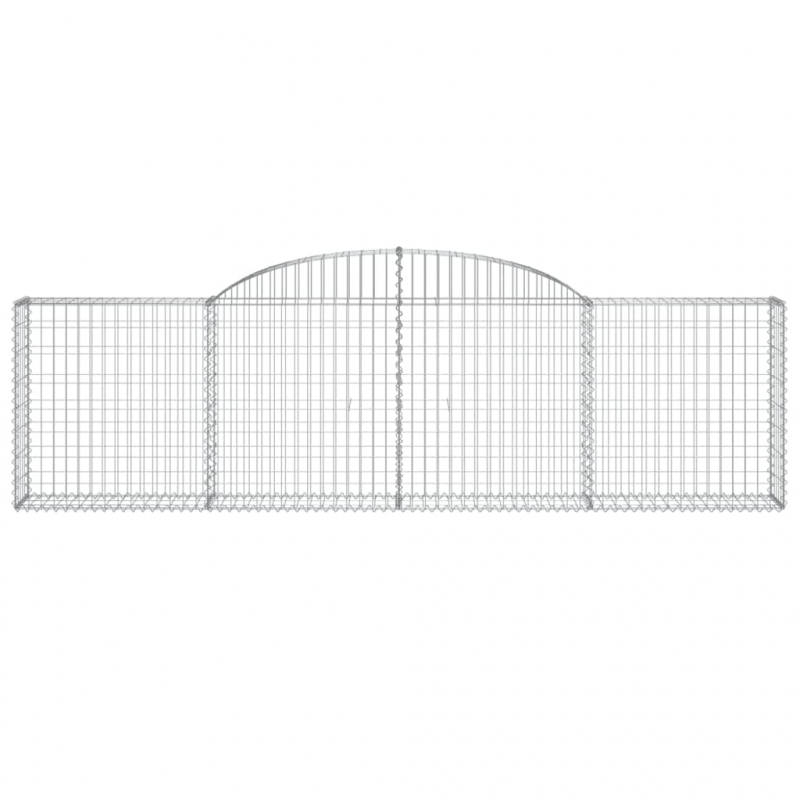 Gabionen mit Hochbogen 17 Stk. 300x30x80/100cm Verzinktes Eisen