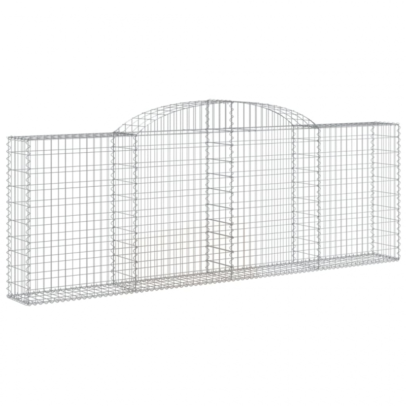 Gabionen mit Hochbogen 11 Stk 300x30x100/120cm Verzinktes Eisen