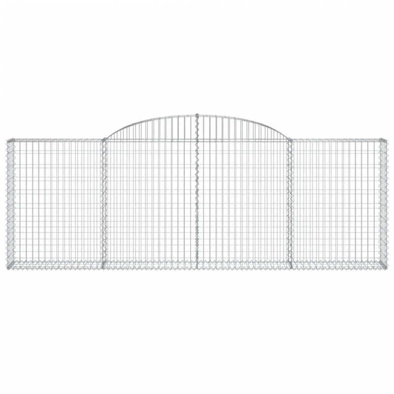 Gabionen mit Hochbogen 11 Stk 300x30x100/120cm Verzinktes Eisen