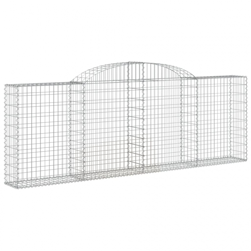 Gabionen mit Hochbogen 30 Stk 300x30x100/120cm Verzinktes Eisen