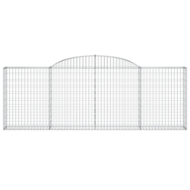 Gabionen mit Hochbogen 30 Stk 300x30x100/120cm Verzinktes Eisen