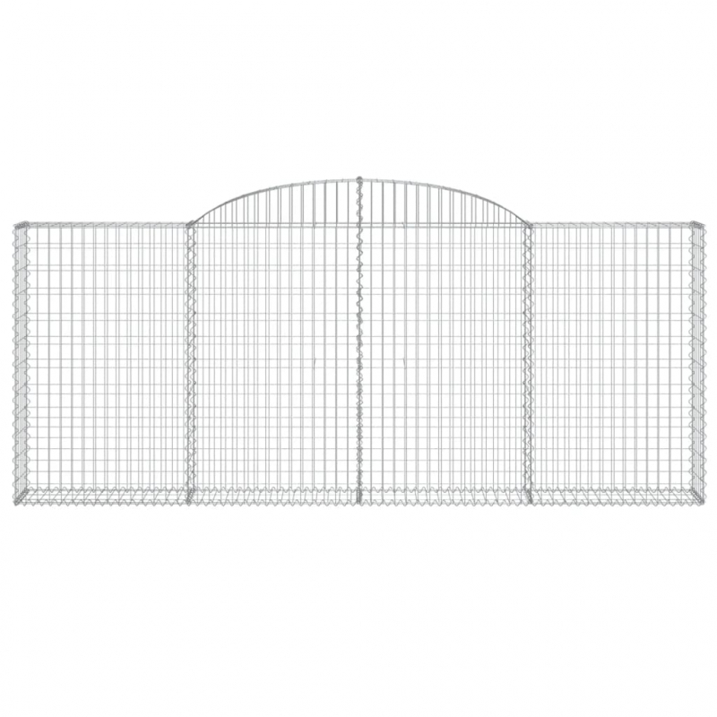 Gabionen mit Hochbogen 17 Stk 300x30x120/140cm Verzinktes Eisen