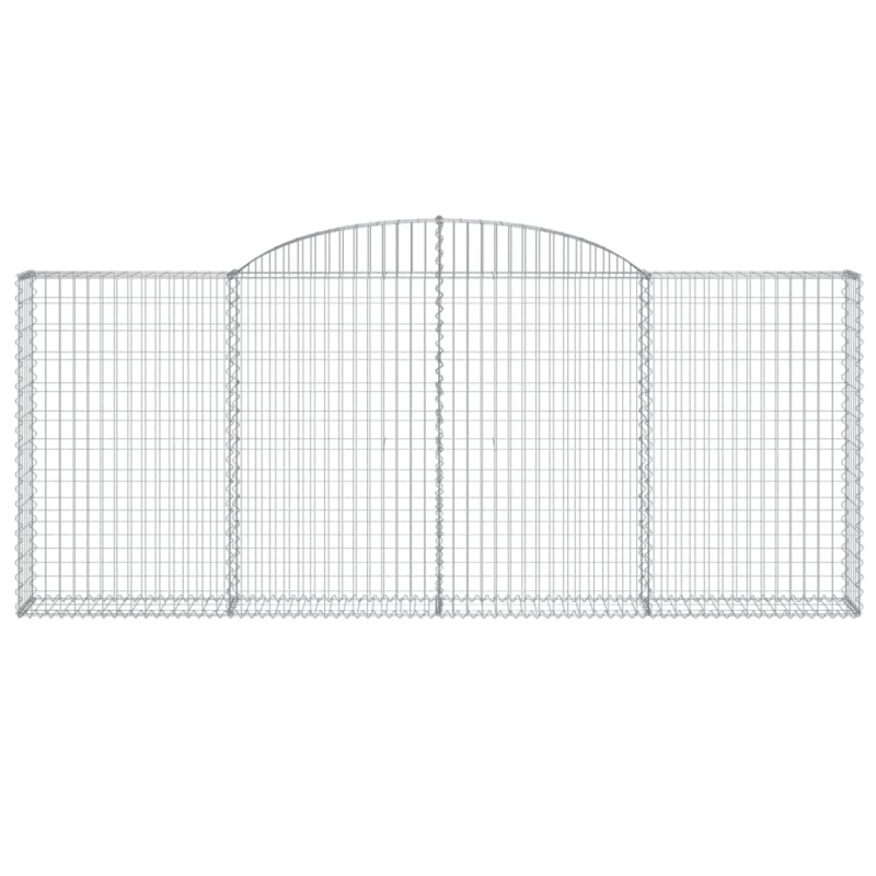 Gabionen mit Hochbogen 20 Stk 300x30x120/140cm Verzinktes Eisen