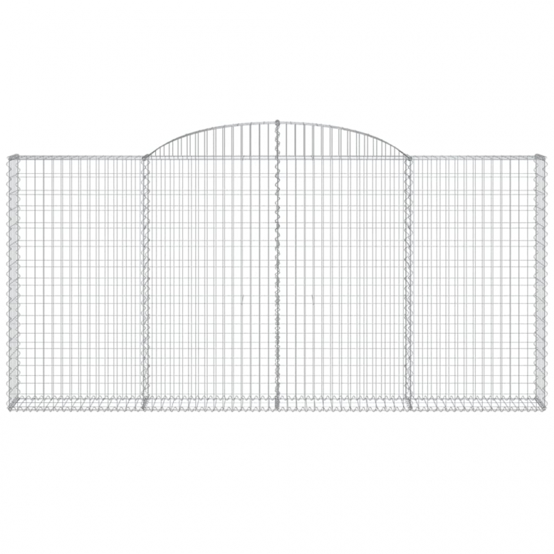 Gabionen mit Hochbogen 12 Stk 300x30x140/160cm Verzinktes Eisen