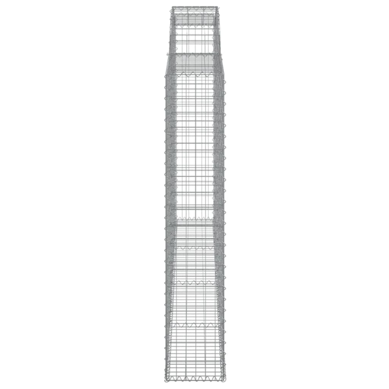 Gabionen mit Hochbogen 2 Stk. 300x30x160/180cm Verzinktes Eisen
