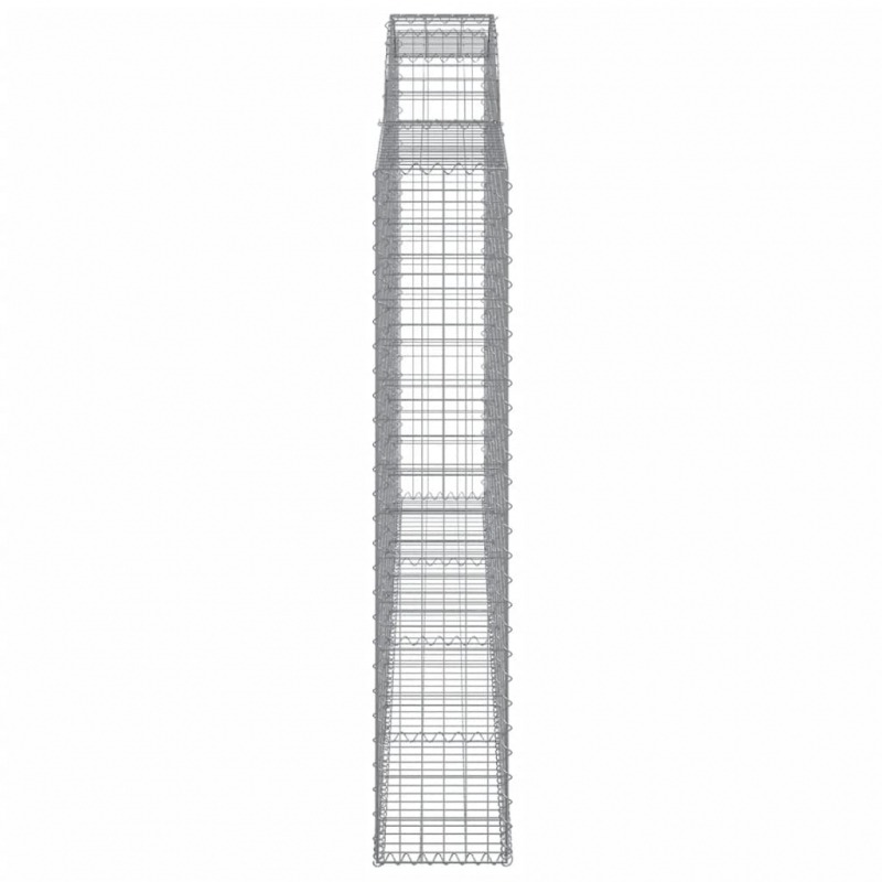 Gabionen mit Hochbogen 3 Stk. 300x30x160/180cm Verzinktes Eisen