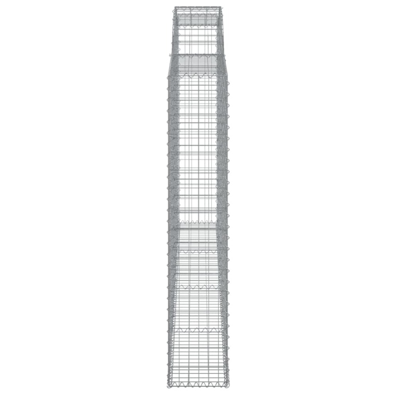 Gabionen mit Hochbogen 4 Stk. 300x30x160/180cm Verzinktes Eisen