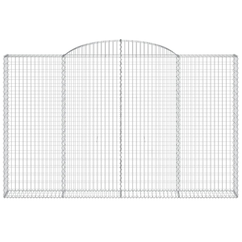 Gabionen mit Hochbogen 5 Stk. 300x30x180/200cm Verzinktes Eisen