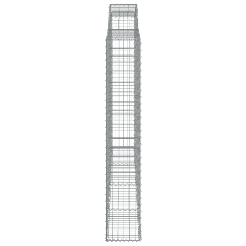 Gabionen mit Hochbogen 5 Stk. 300x30x180/200cm Verzinktes Eisen