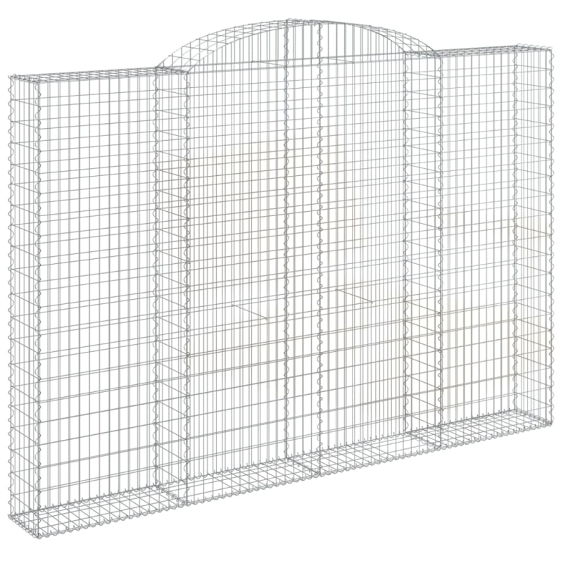 Gabionen mit Hochbogen 2 Stk. 300x30x200/220cm Verzinktes Eisen