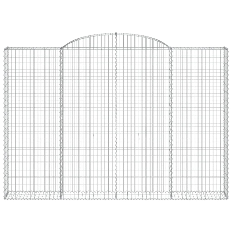 Gabionen mit Hochbogen 3 Stk. 300x30x200/220cm Verzinktes Eisen