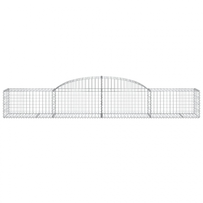Gabionen mit Hochbogen 10 Stk. 300x50x40/60 cm Verzinktes Eisen