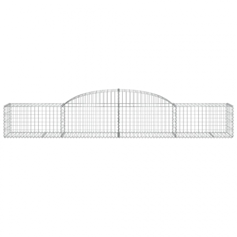 Gabionen mit Hochbogen 11 Stk. 300x50x40/60 cm Verzinktes Eisen