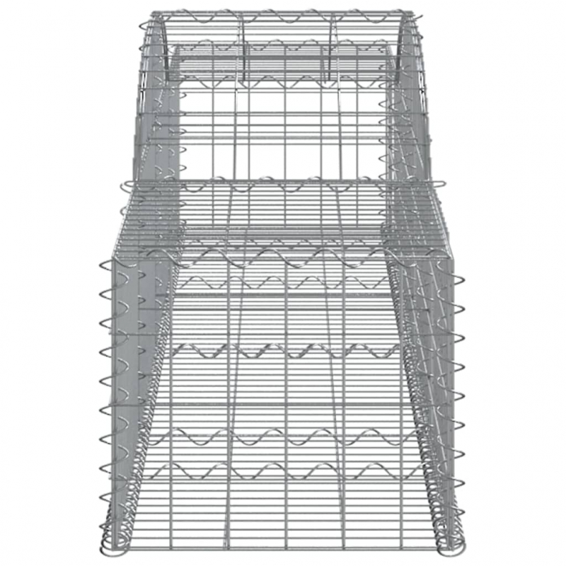 Gabionen mit Hochbogen 11 Stk. 300x50x40/60 cm Verzinktes Eisen