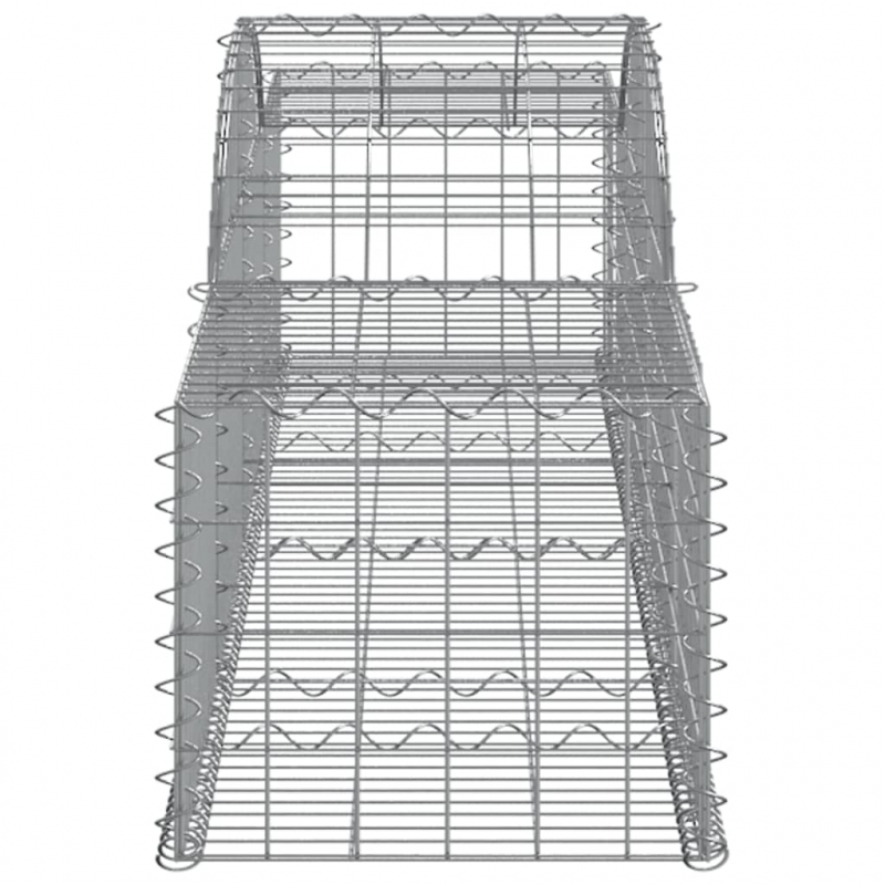 Gabionen mit Hochbogen 15 Stk. 300x50x40/60 cm Verzinktes Eisen