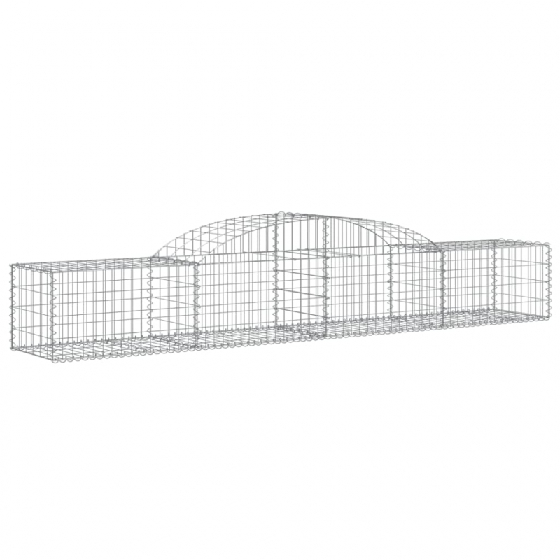 Gabionen mit Hochbogen 25 Stk. 300x50x40/60 cm Verzinktes Eisen