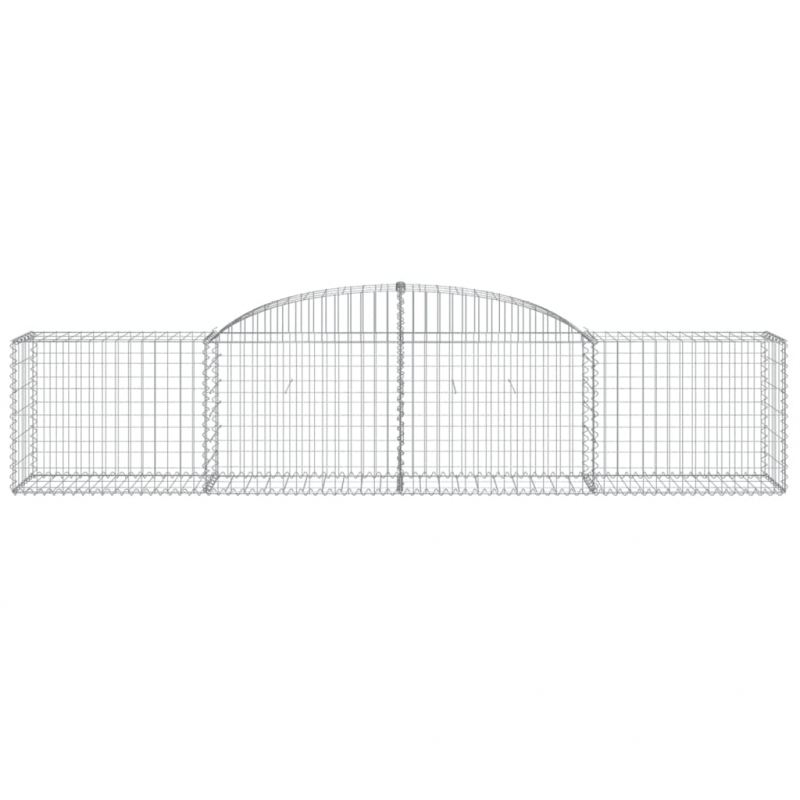 Gabionen mit Hochbogen 11 Stk. 300x50x60/80 cm Verzinktes Eisen