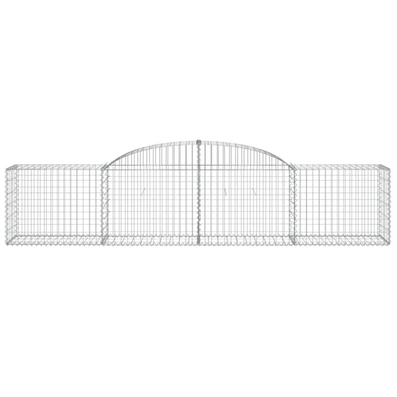 Gabionen mit Hochbogen 25 Stk. 300x50x60/80 cm Verzinktes Eisen