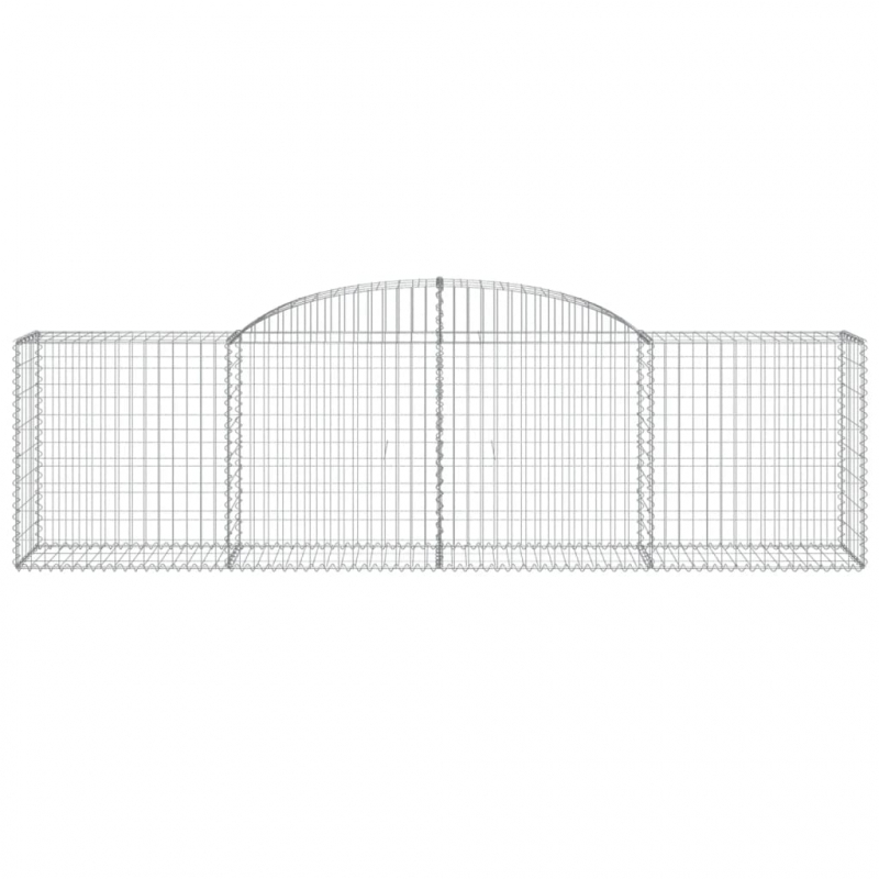 Gabionen mit Hochbogen 4 Stk. 300x50x80/100 cm Verzinktes Eisen