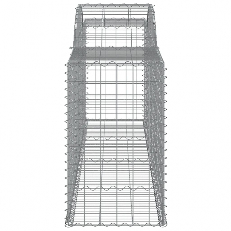 Gabionen mit Hochbogen 7 Stk. 300x50x80/100 cm Verzinktes Eisen