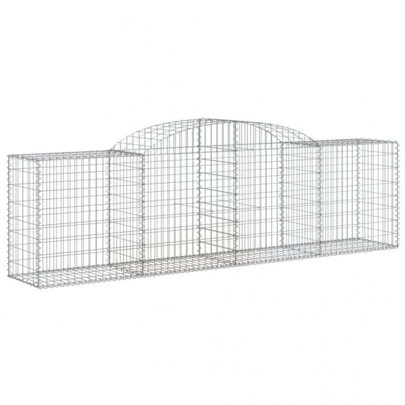 Gabionen mit Hochbogen 10 Stk. 300x50x80/100cm Verzinktes Eisen