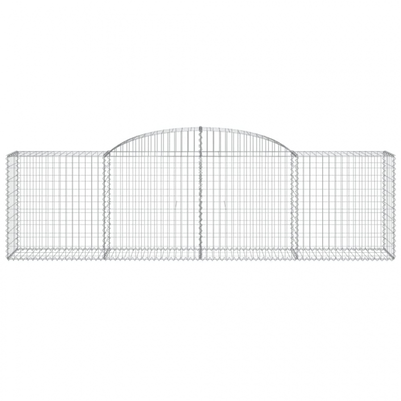 Gabionen mit Hochbogen 10 Stk. 300x50x80/100cm Verzinktes Eisen
