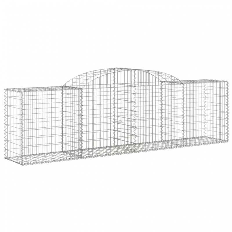 Gabionen mit Hochbogen 17 Stk. 300x50x80/100cm Verzinktes Eisen