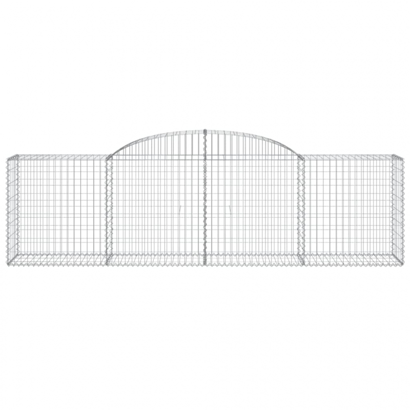 Gabionen mit Hochbogen 17 Stk. 300x50x80/100cm Verzinktes Eisen