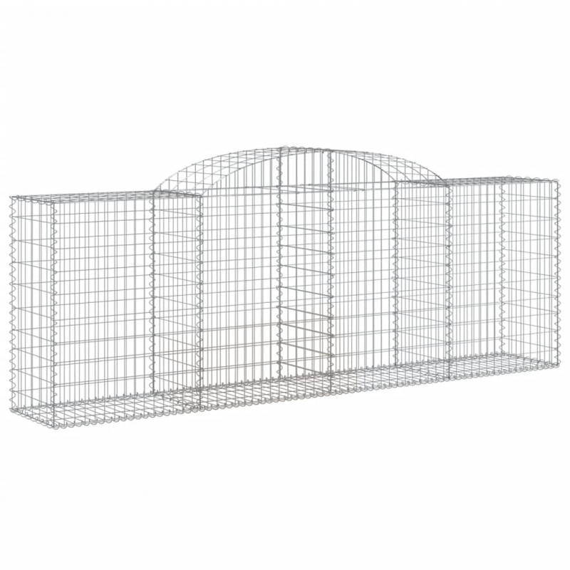 Gabionen mit Hochbogen 10 Stk 300x50x100/120cm Verzinktes Eisen