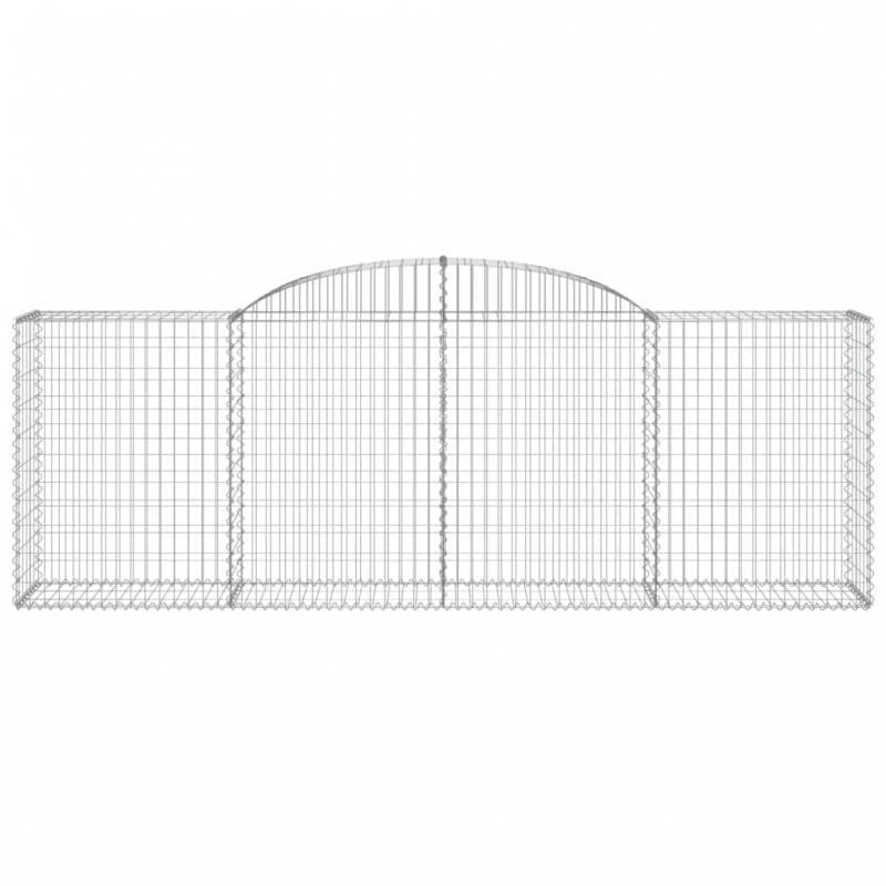 Gabionen mit Hochbogen 11 Stk 300x50x100/120cm Verzinktes Eisen