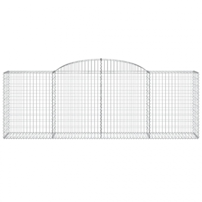 Gabionen mit Hochbogen 12 Stk 300x50x100/120cm Verzinktes Eisen