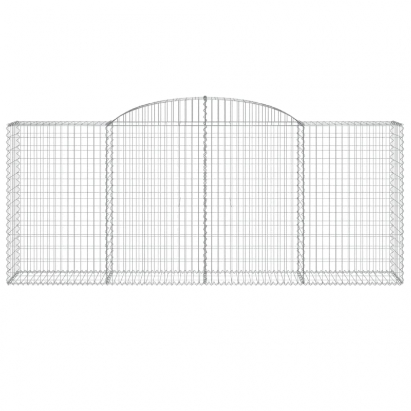 Gabionen mit Hochbogen 12 Stk 300x50x120/140cm Verzinktes Eisen