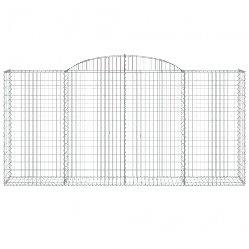 Gabionen mit Hochbogen 3 Stk. 300x50x140/160cm Verzinktes Eisen