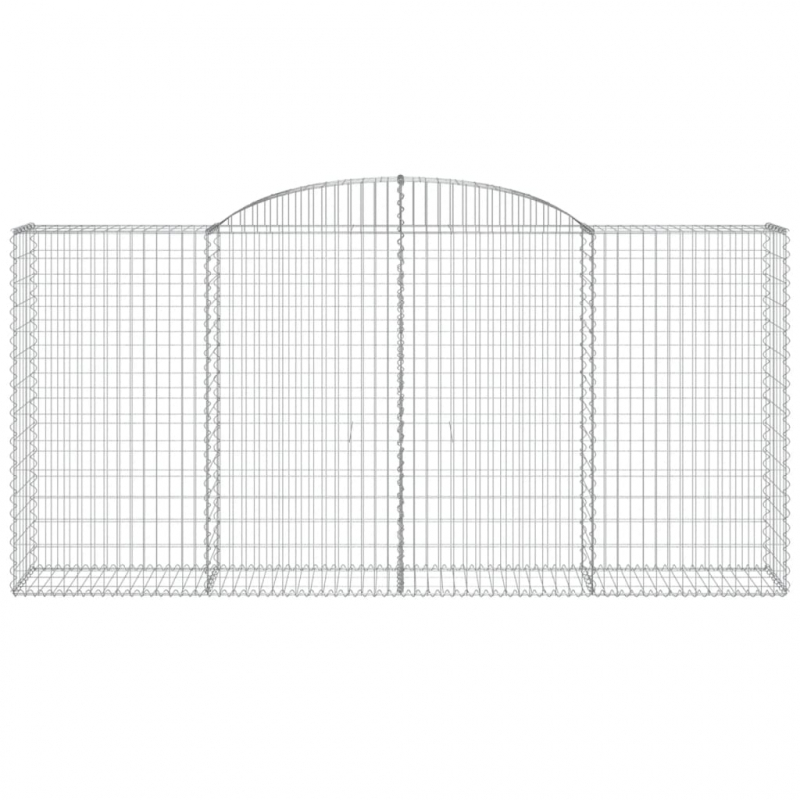 Gabionen mit Hochbogen 13 Stk 300x50x140/160cm Verzinktes Eisen