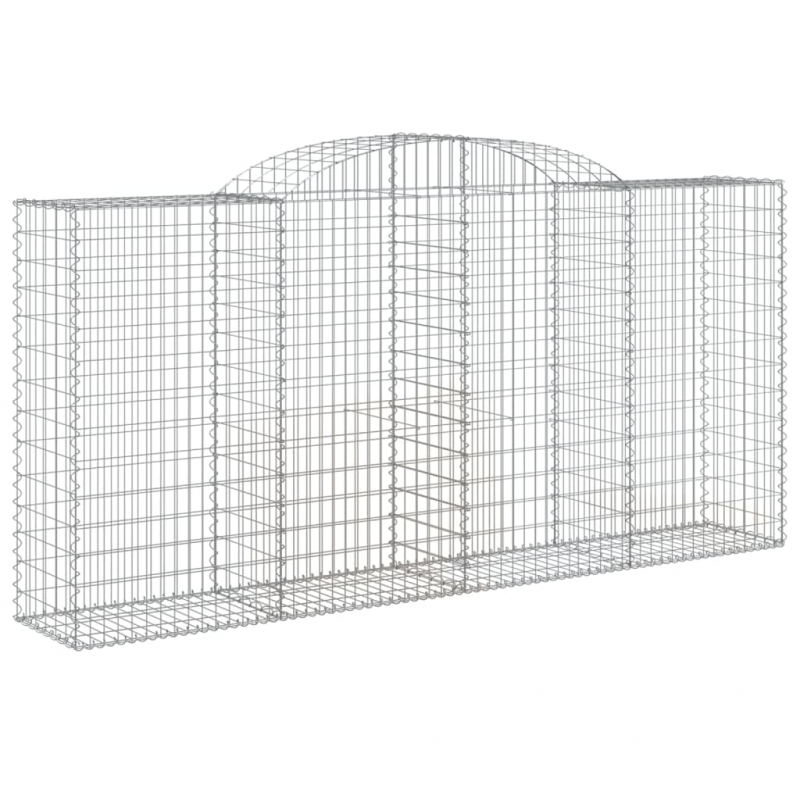 Gabionen mit Hochbogen 25 Stk 300x50x140/160cm Verzinktes Eisen