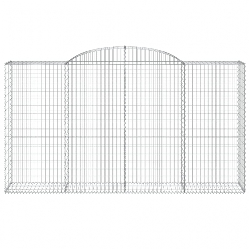 Gabionen mit Hochbogen 12 Stk 300x50x160/180cm Verzinktes Eisen