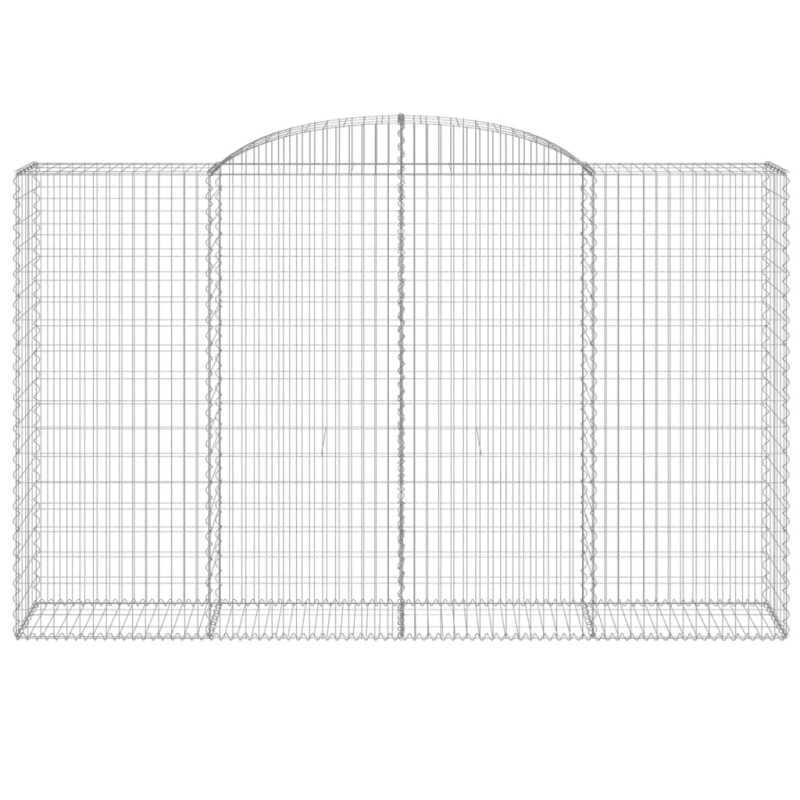 Gabionen mit Hochbogen 3 Stk. 300x50x180/200cm Verzinktes Eisen