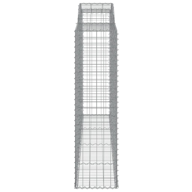 Gabionen mit Hochbogen 3 Stk. 300x50x180/200cm Verzinktes Eisen