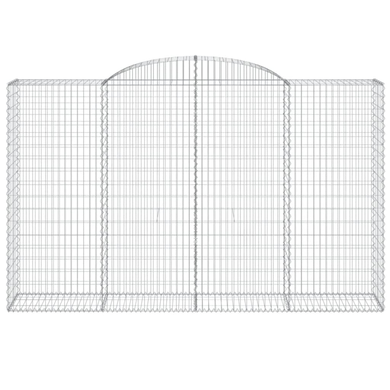 Gabionen mit Hochbogen 4 Stk. 300x50x180/200cm Verzinktes Eisen