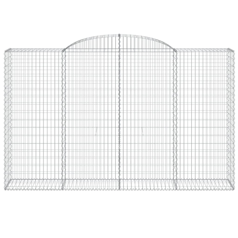 Gabionen mit Hochbogen 5 Stk. 300x50x180/200cm Verzinktes Eisen