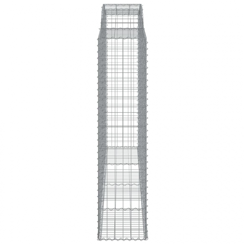 Gabionen mit Hochbogen 3 Stk. 300x50x200/220cm Verzinktes Eisen