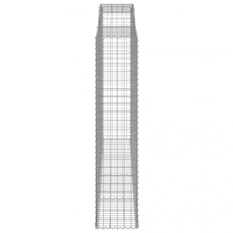 Gabionen mit Hochbogen 2 Stk 300x50x220/240cm Verzinktes Eisen