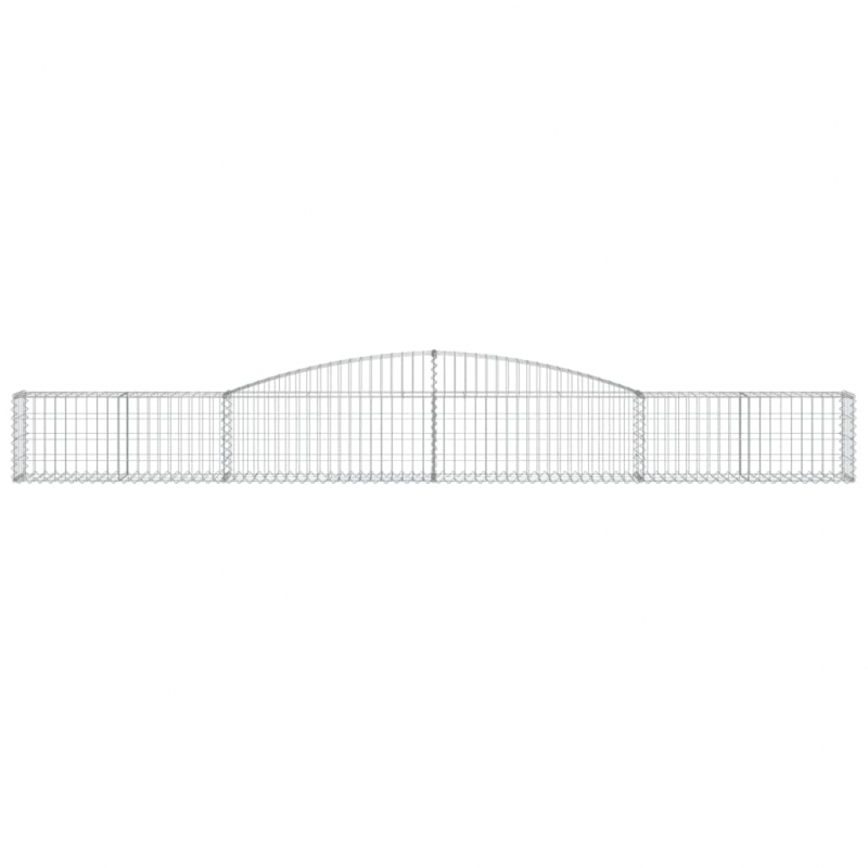 Gabionen mit Hochbogen 3 Stk. 400x30x40/60 cm Verzinktes Eisen