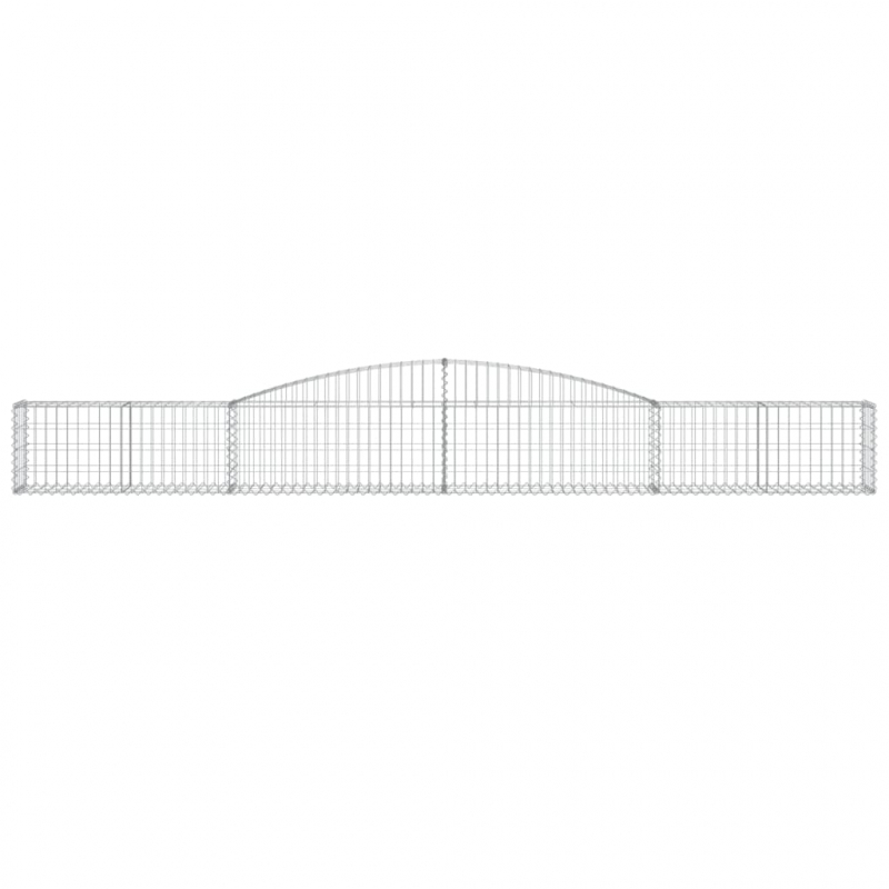 Gabionen mit Hochbogen 4 Stk. 400x30x40/60 cm Verzinktes Eisen