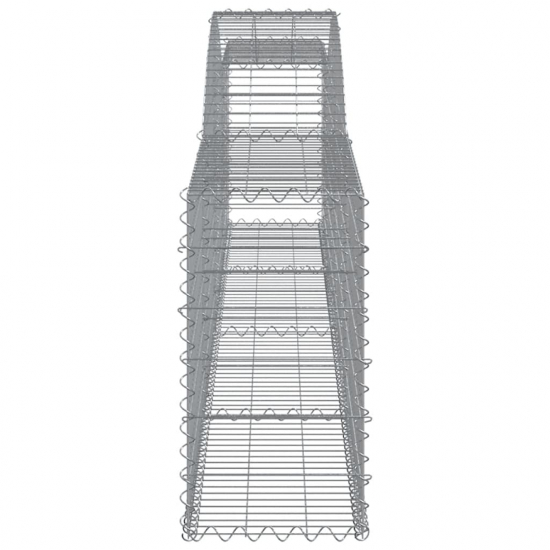 Gabionen mit Hochbogen 2 Stk. 400x30x60/80 cm Verzinktes Eisen