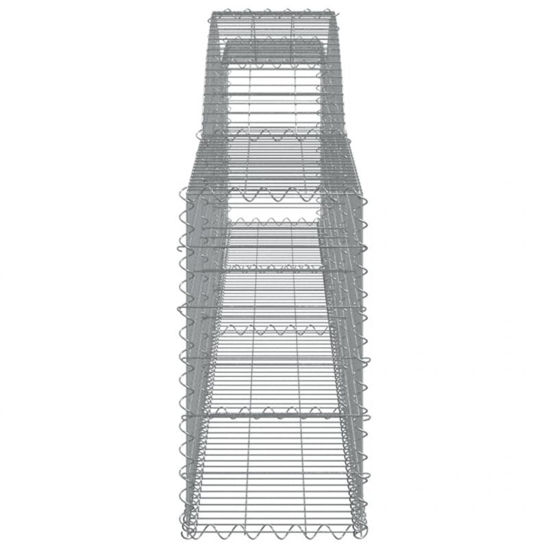 Gabionen mit Hochbogen 8 Stk. 400x30x60/80 cm Verzinktes Eisen