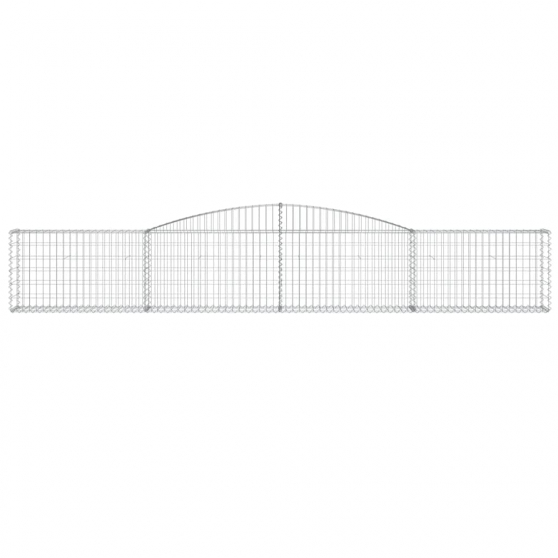 Gabionen mit Hochbogen 10 Stk. 400x30x60/80 cm Verzinktes Eisen