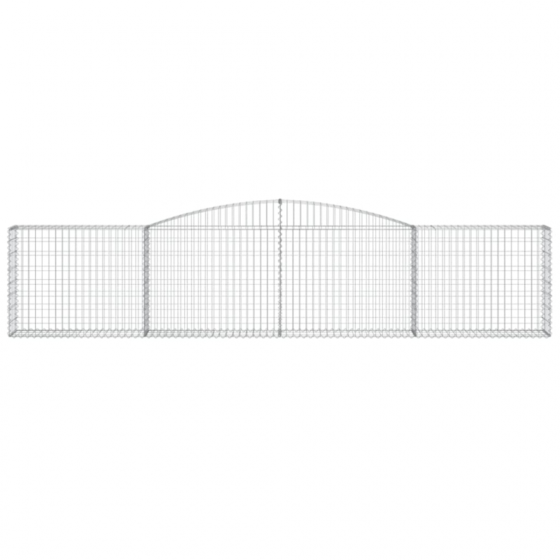 Gabionen mit Hochbogen 3 Stk. 400x30x80/100cm Verzinktes Eisen